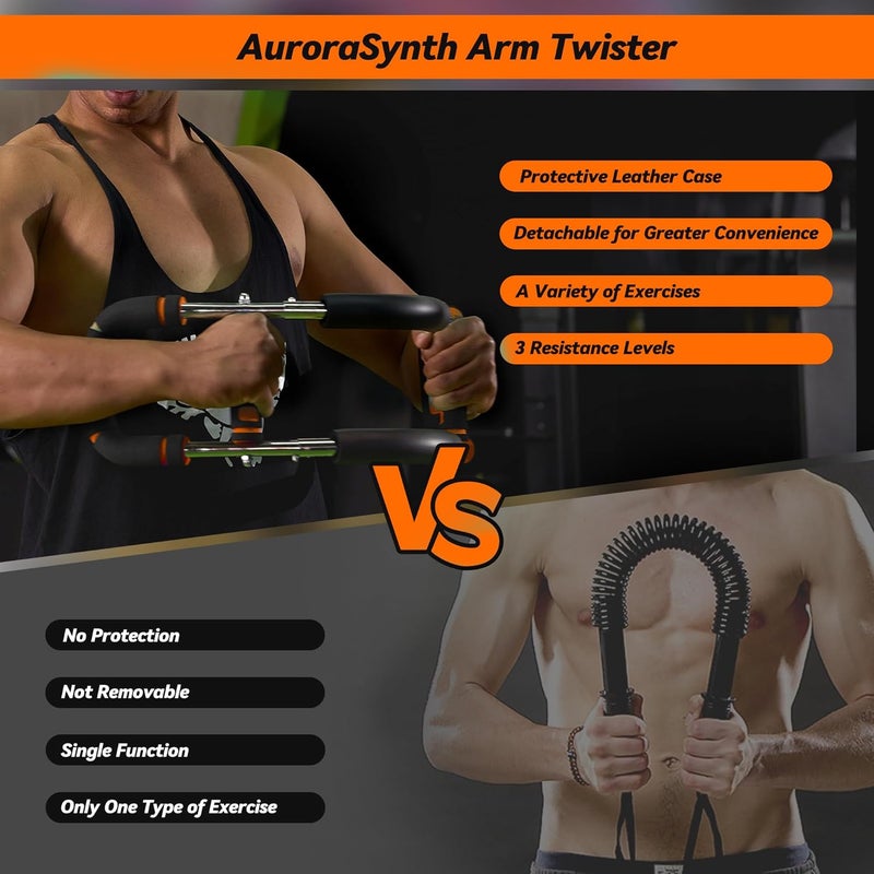 AuroraSynth Twister Arm Trainer, Adjustable Chest Workout Equipment with 6 Resistance Levels Springs (30-160 Lbs), Arm Trainer for Men & Women, Detachable Home Gym Fitness Trainer with Anti-Slip Handles - Image 5
